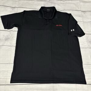 Under Amour Ball State Cardinals Mens Size Large Polo Shirt Golf Casual Black
